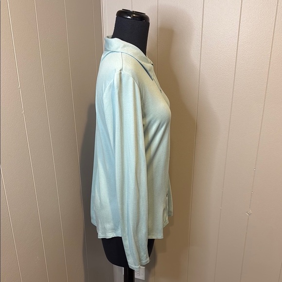 J. Jill Women’s Small Blue Button Down Shirt Relaxed Fit Dress Collar - Picture 3 of 5